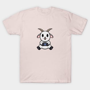 Cute Goat Drinking Hot Chocolate T-Shirt